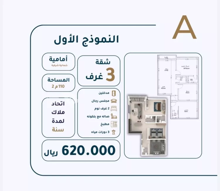 شقة للبيع في شارع ابو طرفه الكندي, حي النعيم, مدينة جدة, منطقة مكة المكرمة 2