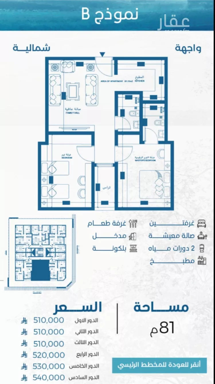 شقة للبيع في شارع الوطن الاكبر, حي الرويس, مدينة جدة, منطقة مكة المكرمة صورة 2