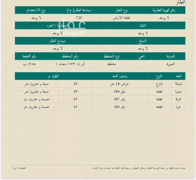 Land for Sale in Nairyah Al Mohammadiyah