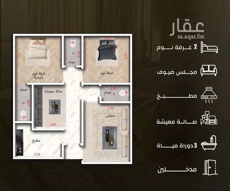شقة للبيع في شارع عبدالرحيم العراقي, حي السامر, مدينة جدة, منطقة مكة المكرمة صورة 2