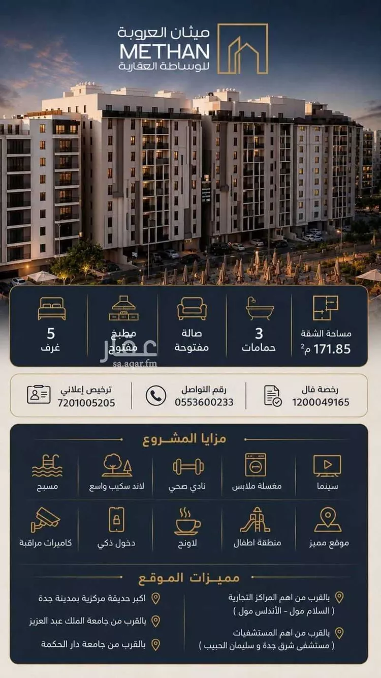 شقة للبيع في شارع البثنة, حي الفيحاء, مدينة جدة, منطقة مكة المكرمة