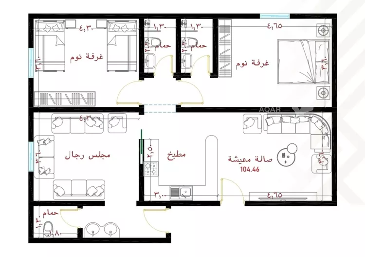 شقة للبيع في شارع أبي الخير القزويني, حي الياقوت, مدينة جدة, منطقة مكة المكرمة 2
