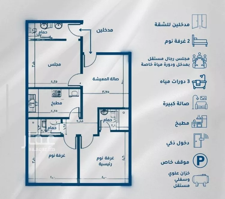 شقة للبيع في شارع هشام بن حجيره, حي الريان, مدينة جدة, منطقة مكة المكرمة صورة 2