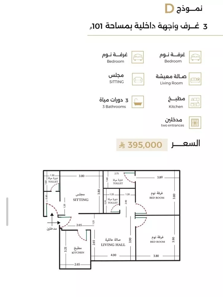 شقة للبيع في شارع عواد القابدي, حي الرحاب, مدينة جدة, منطقة مكة المكرمة صورة 4