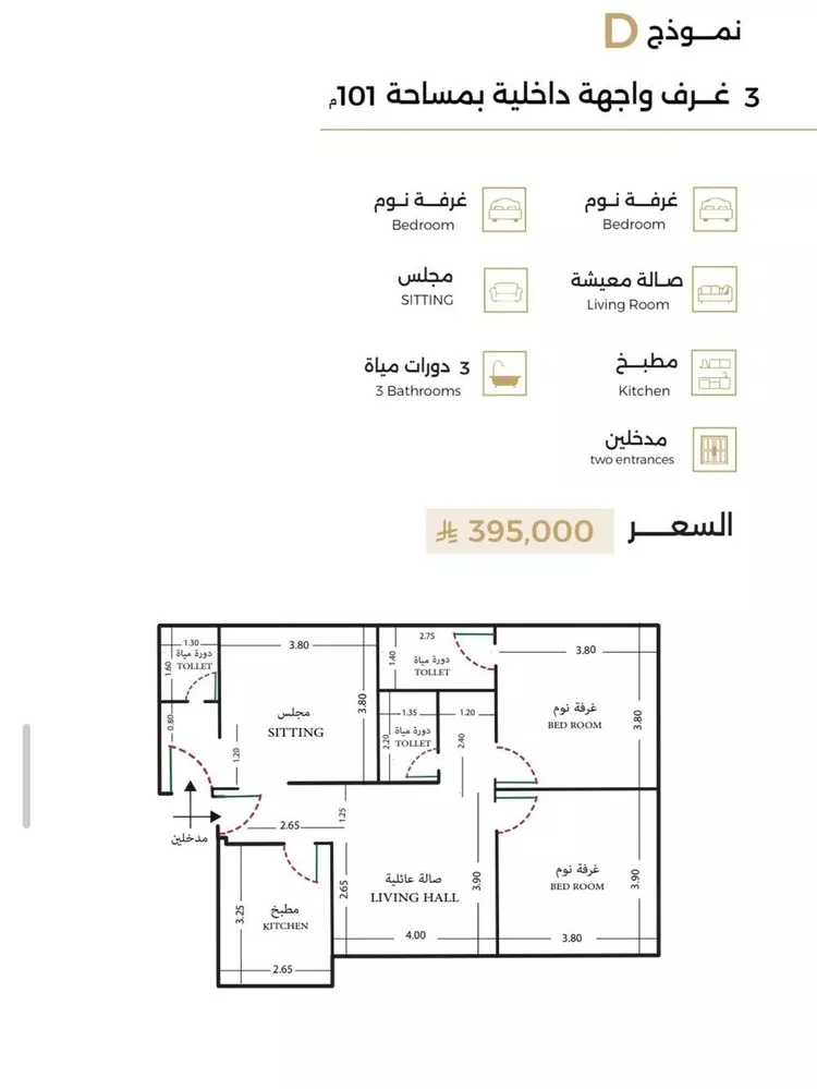 شقة للبيع في شارع عكاظ, حي الرحاب, مدينة جدة, منطقة مكة المكرمة صورة 2