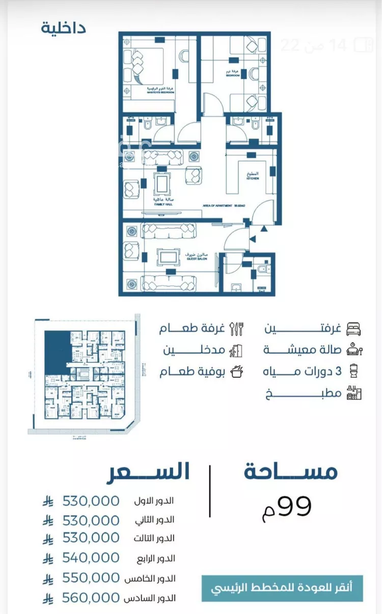 شقة للبيع في شارع الملك الصالح ايوب ابن الكامل, حي الرويس, مدينة جدة, منطقة مكة المكرمة صورة 3