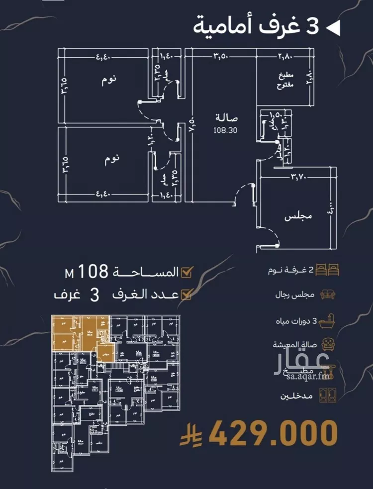 شقة للبيع في شارع حي ابحر الجنوبية , حي أبحر الجنوبية, مدينة جدة, منطقة مكة المكرمة صورة 3