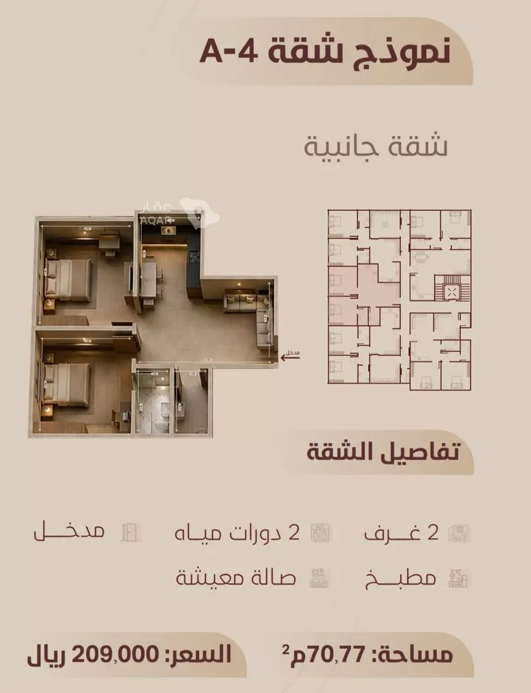 شقة للبيع في شارع ابي بكر الواسطي, حي الريان, مدينة جدة, منطقة مكة المكرمة 2