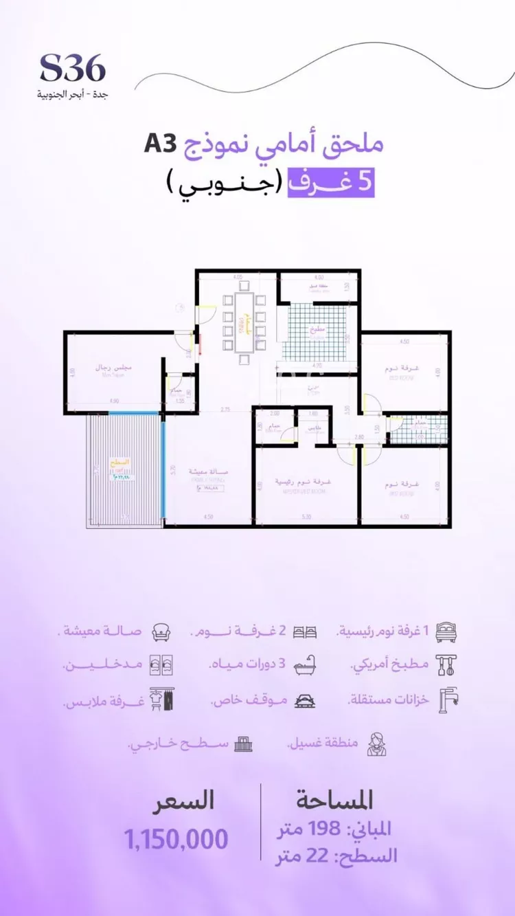 شقة للبيع في حي أبحر الجنوبية, مدينة جدة, منطقة مكة المكرمة صورة 3