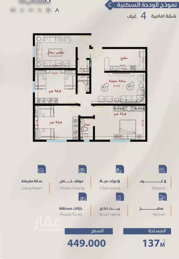 Apartment for Sale in Jeddah Al Yaqout