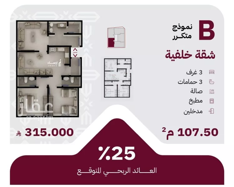 شقة للبيع في شارع عثمان ابن عوف, حي الريان, مدينة جدة, منطقة مكة المكرمة 4