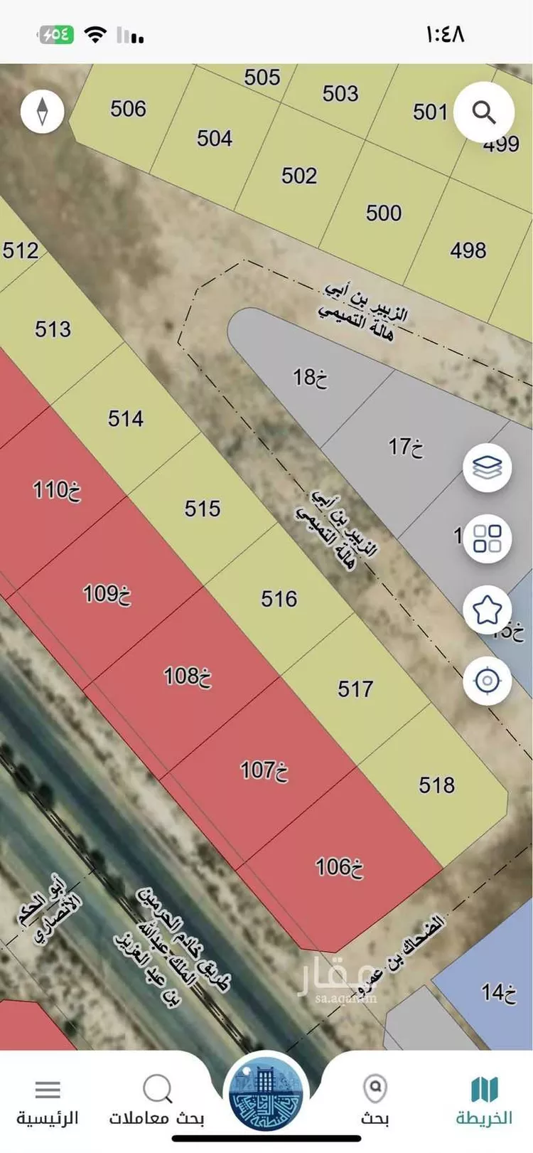 أرض للبيع في شارع الزبير بن أيي هالة التميمي, حي إسكان الجمرك, مدينة الخفجي, المنطقة الشرقية