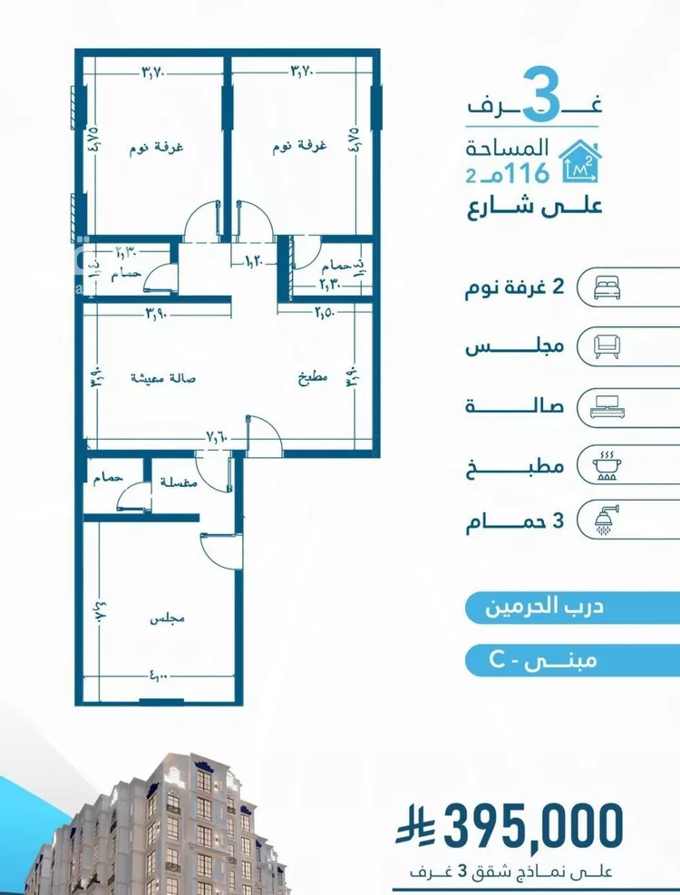 شقة للبيع في شارع احمد بن عيسى الرومي, حي الفيحاء, مدينة جدة, منطقة مكة المكرمة صورة 5