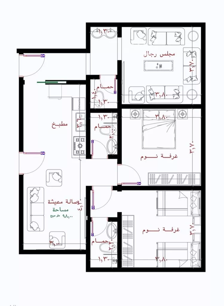 شقة للبيع في شارع عثمان ابن عوف, حي الريان, مدينة جدة, منطقة مكة المكرمة صورة 2