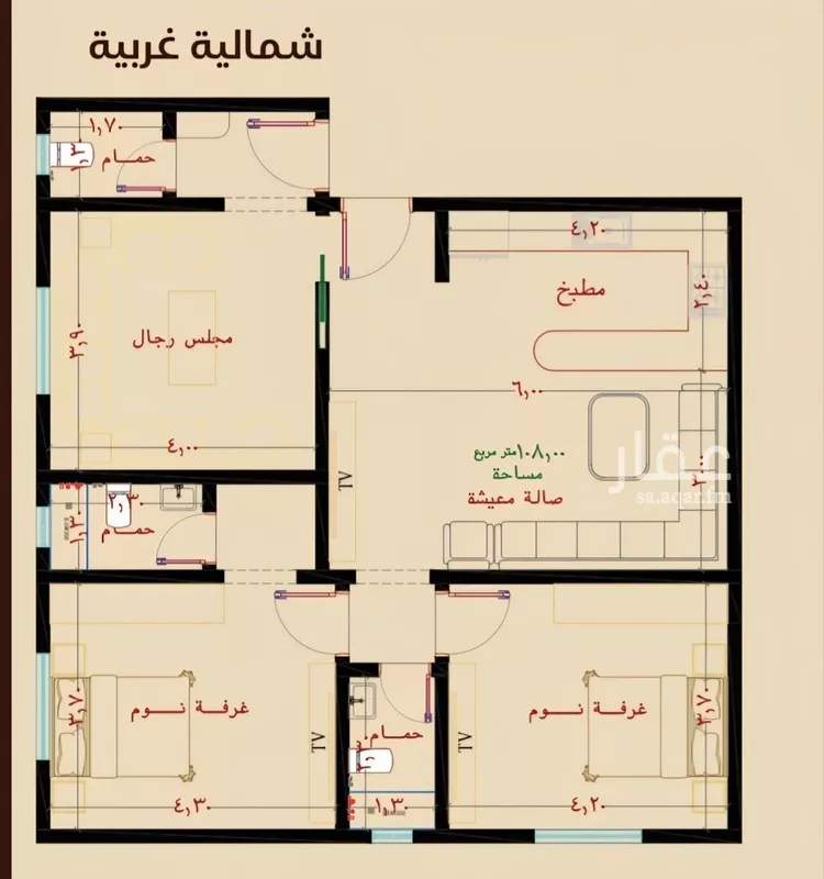 شقة للبيع في شارع برهان الدين الداراني, حي النزهة, مدينة جدة, منطقة مكة المكرمة صورة 5
