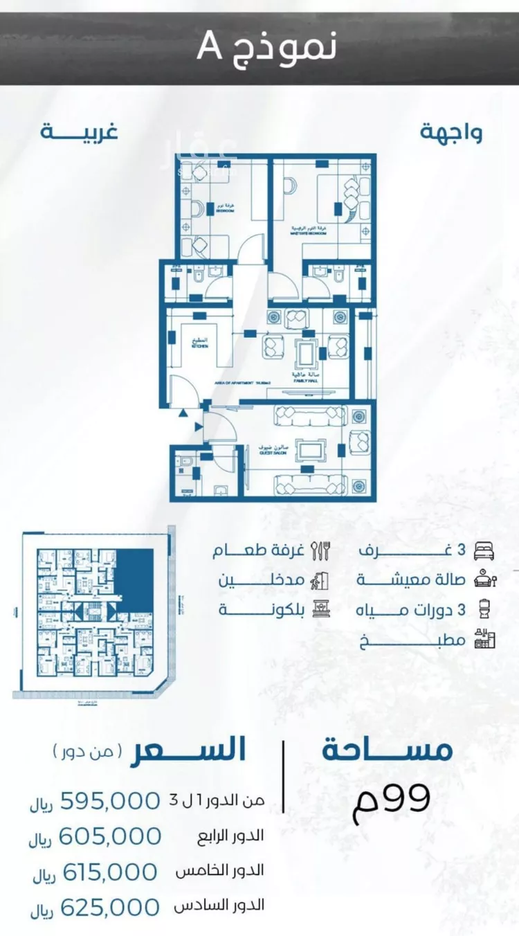 شقة للبيع في شارع الملك الصالح ايوب ابن الكامل, حي الرويس, مدينة جدة, منطقة مكة المكرمة صورة 2