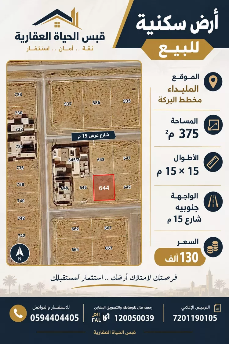 أرض للبيع في شارع عامر بن أبي بكر, حي الميداء, مدينة البصر, منطقة القصيم