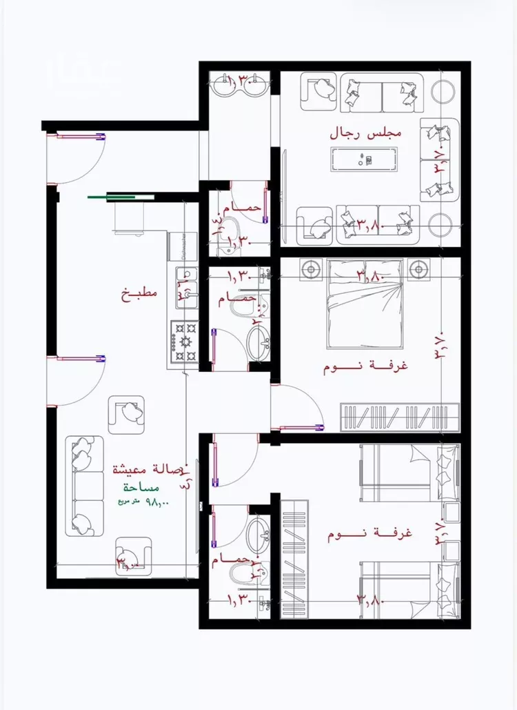 شقة للبيع في شارع عثمان ابن عوف, حي الريان, مدينة جدة, منطقة مكة المكرمة