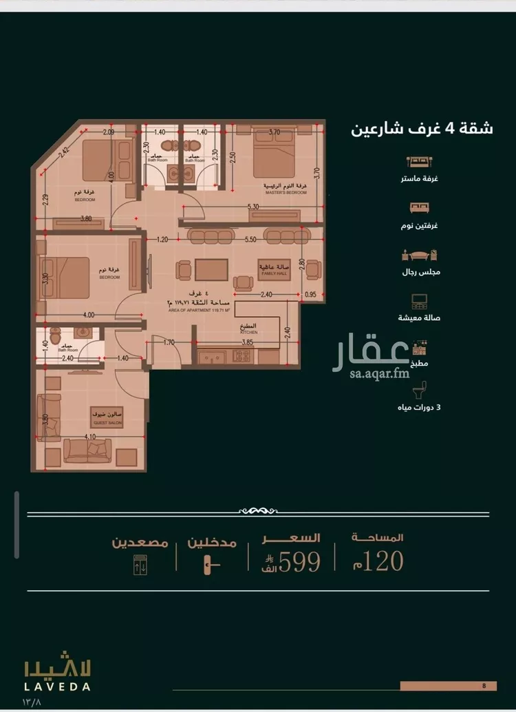 شقة للبيع في شارع اهبان بن عباد, حي النعيم, مدينة جدة, منطقة مكة المكرمة صورة 5