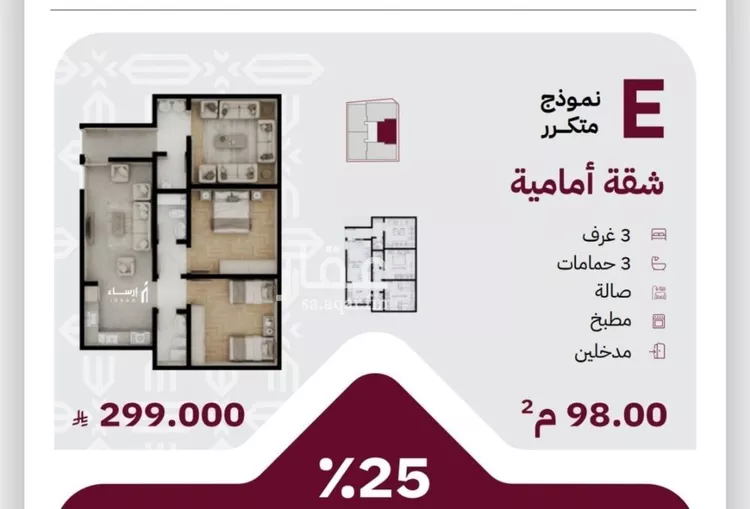 شقة للبيع في شارع عثمان ابن عوف, حي الريان, مدينة جدة, منطقة مكة المكرمة صورة 3