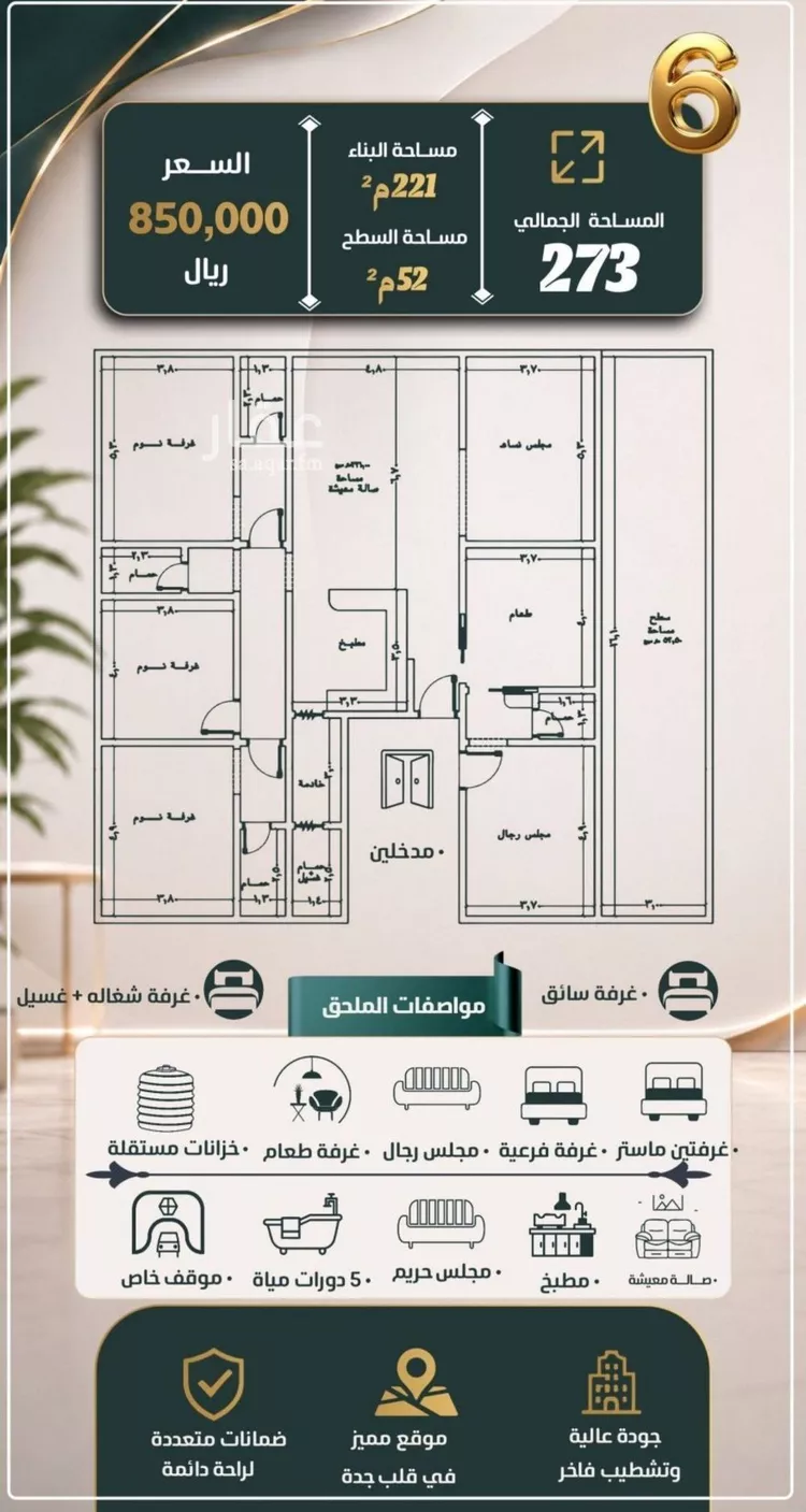 شقة للبيع في شارع نومان, حي النزهة, مدينة جدة, منطقة مكة المكرمة صورة 3