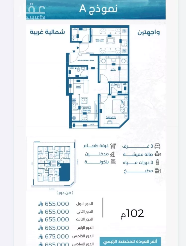 شقة للبيع في شارع الاندلس الفرعي, حي الرويس, مدينة جدة, منطقة مكة المكرمة صورة 4