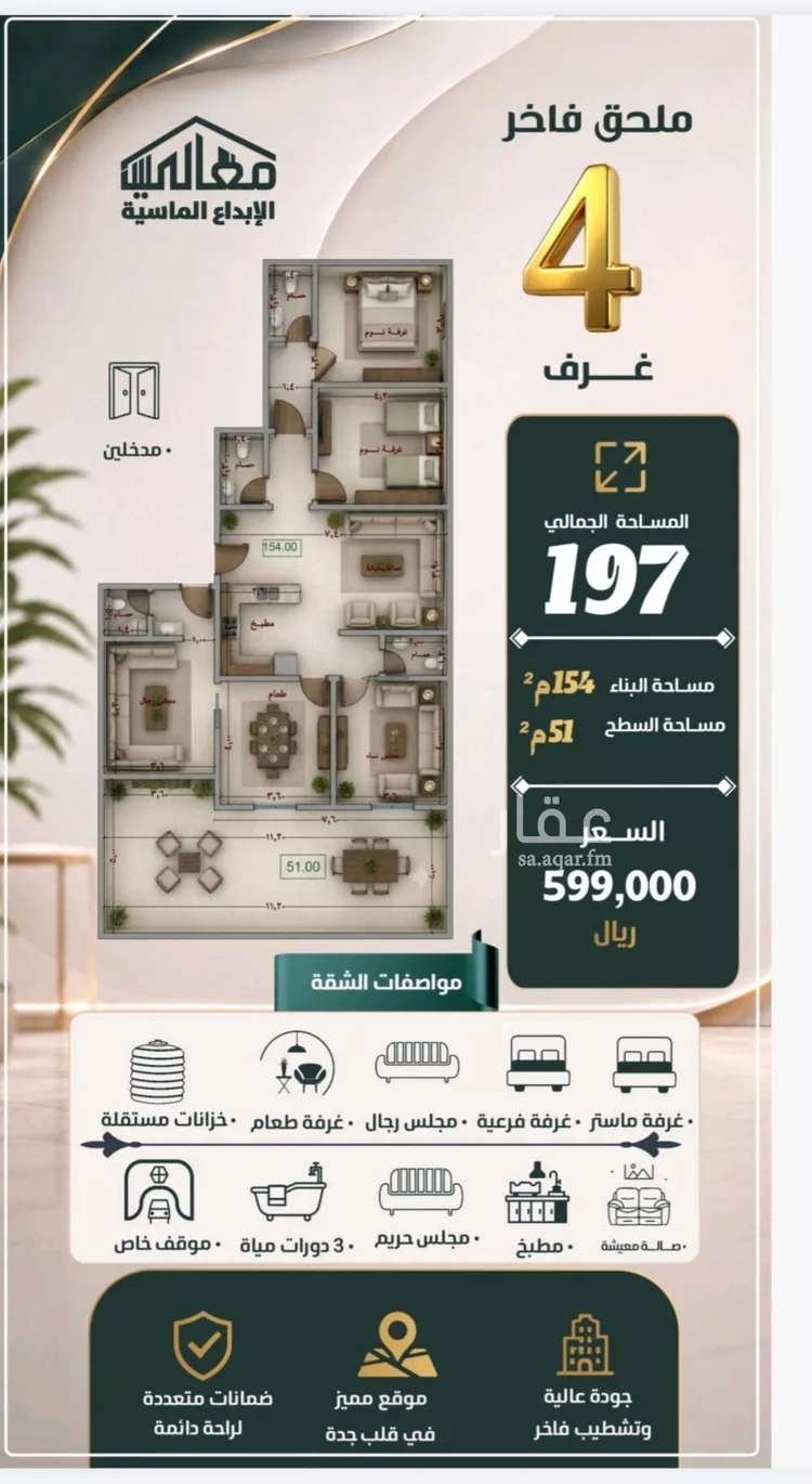 شقة للبيع في شارع أبو معالى الحضرى, حي الصفاء, مدينة جدة, منطقة مكة المكرمة صورة 5