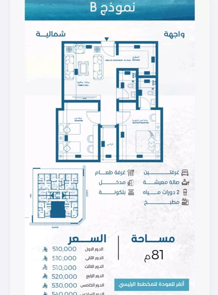 شقة للبيع في شارع الجزيره, حي الرويس, مدينة جدة, منطقة مكة المكرمة صورة 2