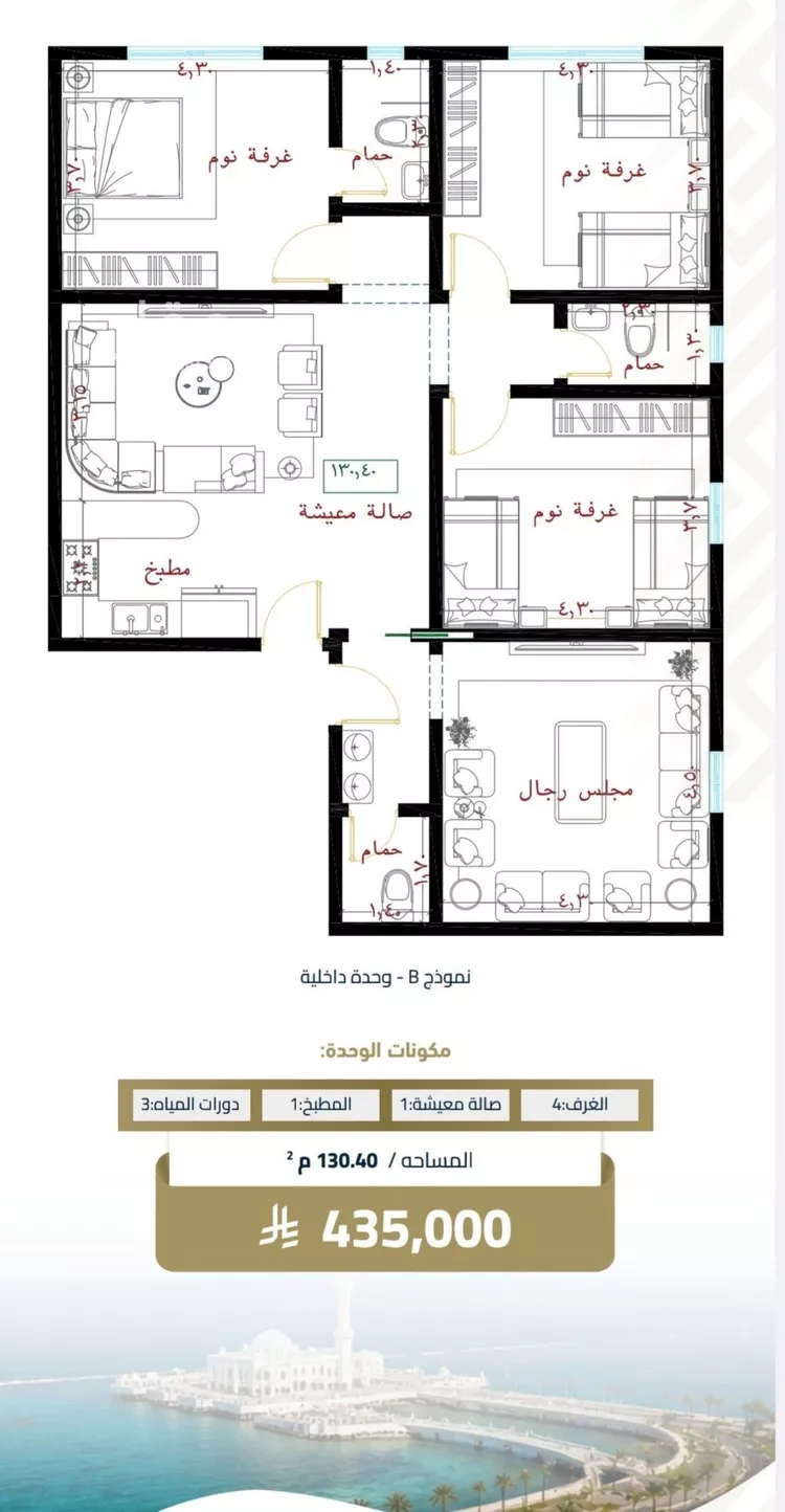 شقة للبيع في شارع عبيدة ابن حميد, حي الفيصلية, مدينة جدة, منطقة مكة المكرمة صورة 5