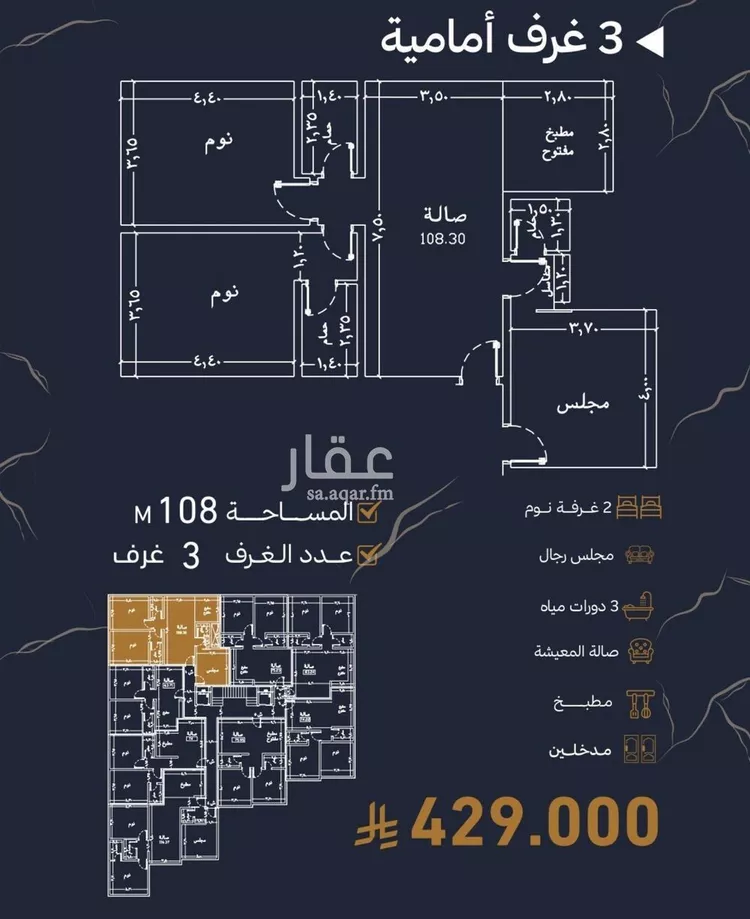 شقة للبيع في شارع رافع الاشجعي, حي أبحر الجنوبية, مدينة جدة, منطقة مكة المكرمة 3