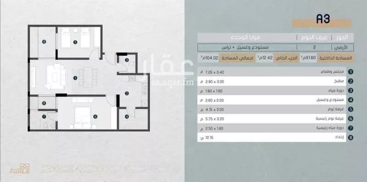 شقة للبيع في شارع السلامه, حي النرجس, مدينة الرياض, منطقة الرياض