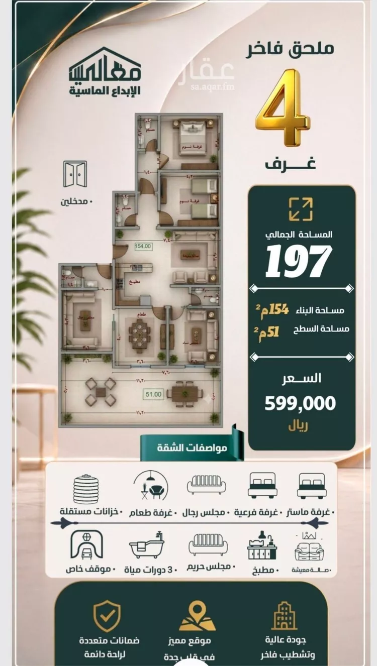شقة للبيع في شارع أبي العباس القيسي, حي الصفاء, مدينة جدة, منطقة مكة المكرمة صورة 2