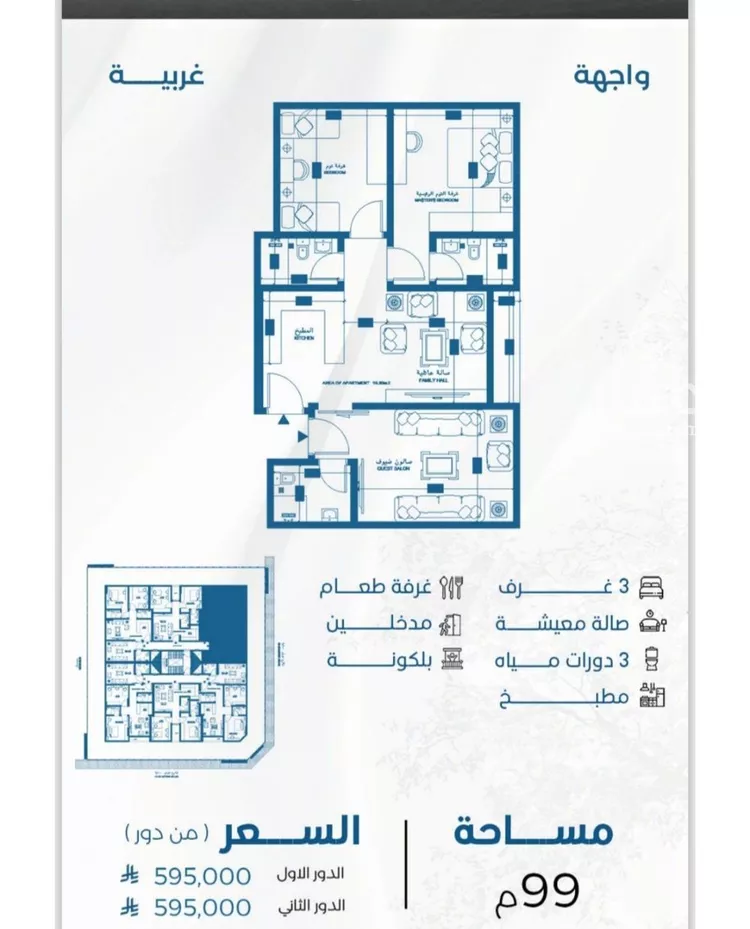 شقة للبيع في شارع الوطن العربي, حي الحمراء, مدينة جدة, منطقة مكة المكرمة صورة 3