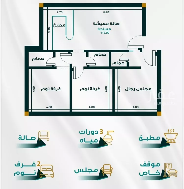 شقة للبيع في شارع طريق الملك عبدالله, حي الفيحاء, مدينة جدة, منطقة مكة المكرمة صورة 2