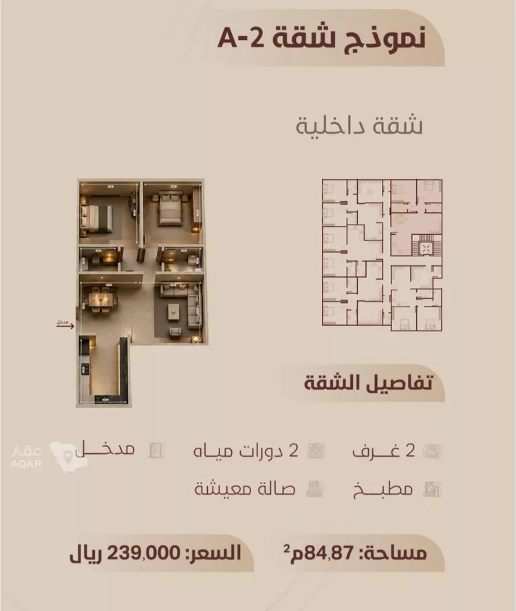 شقة للبيع في شارع ابي بكر الواسطي, حي الريان, مدينة جدة, منطقة مكة المكرمة 2
