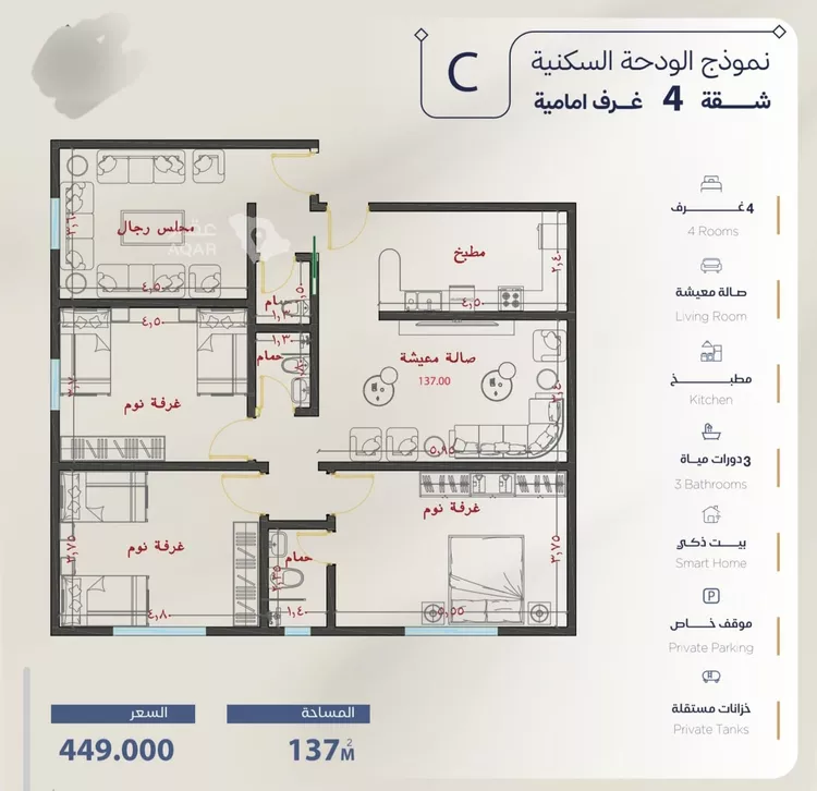 شقة للبيع في حي الياقوت, مدينة جدة, منطقة مكة المكرمة