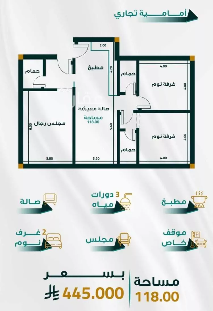 شقة للبيع في شارع ابو ذر الغفاري, حي الفيحاء, مدينة جدة, منطقة مكة المكرمة صورة 3