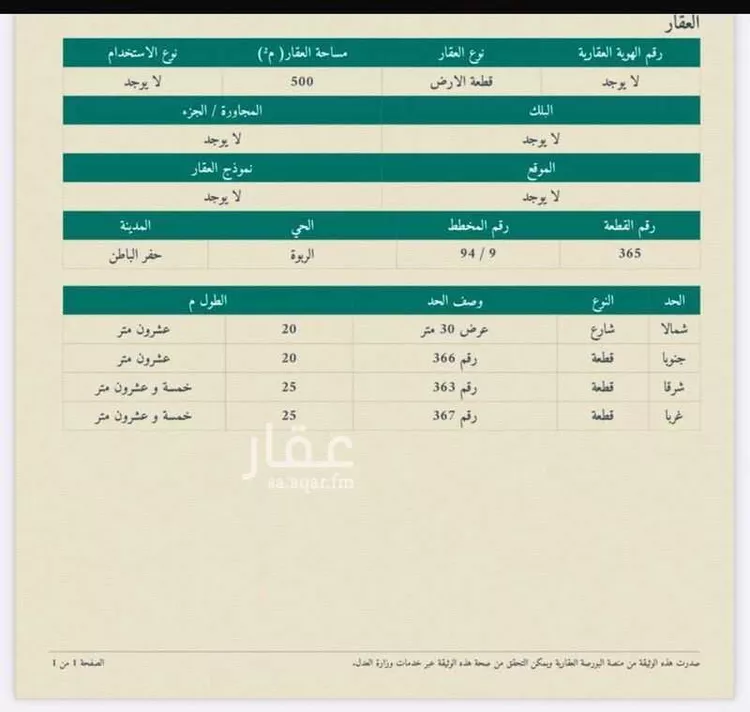 Land for Sale in Hafr Al Batin Ar Rabwah
