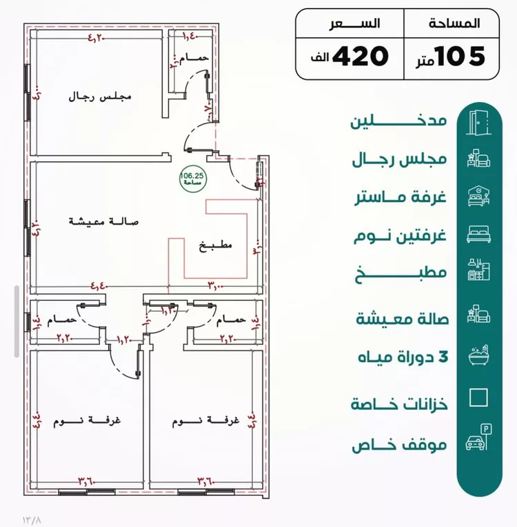 شقة للبيع في شارع الهيثم بن دهر, حي النزهة, مدينة جدة, منطقة مكة المكرمة 2