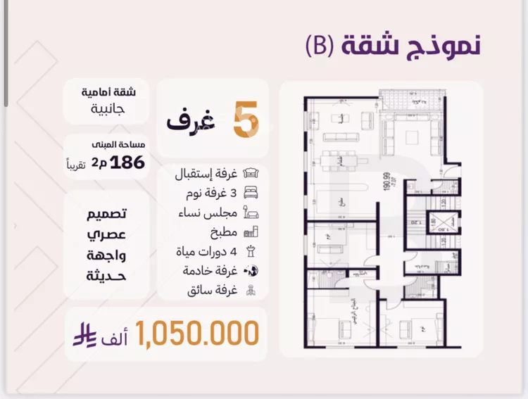 شقة للبيع في شارع ابو عبدالله بن داود, حي الروضة, مدينة جدة, منطقة مكة المكرمة