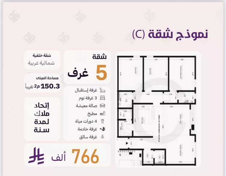 شقة للبيع في شارع ابو الغنائم البغدادي, حي النعيم, مدينة جدة, منطقة مكة المكرمة