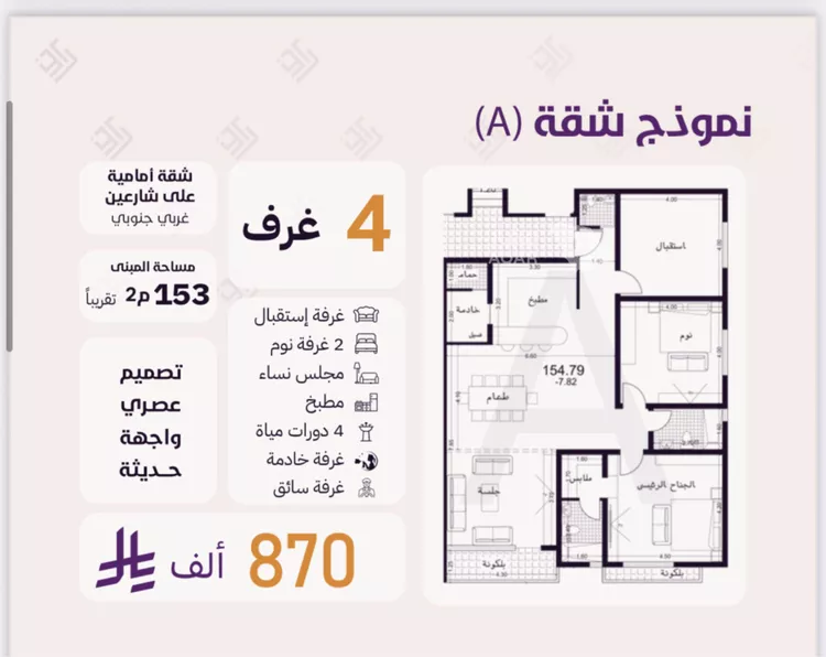 شقة للبيع في شارع ابو عبدالله بن داود, حي الروضة, مدينة جدة, منطقة مكة المكرمة 2